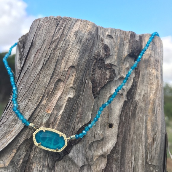 Kendra Scott Beaded Blue Elisa Necklace - Picture 1 of 5